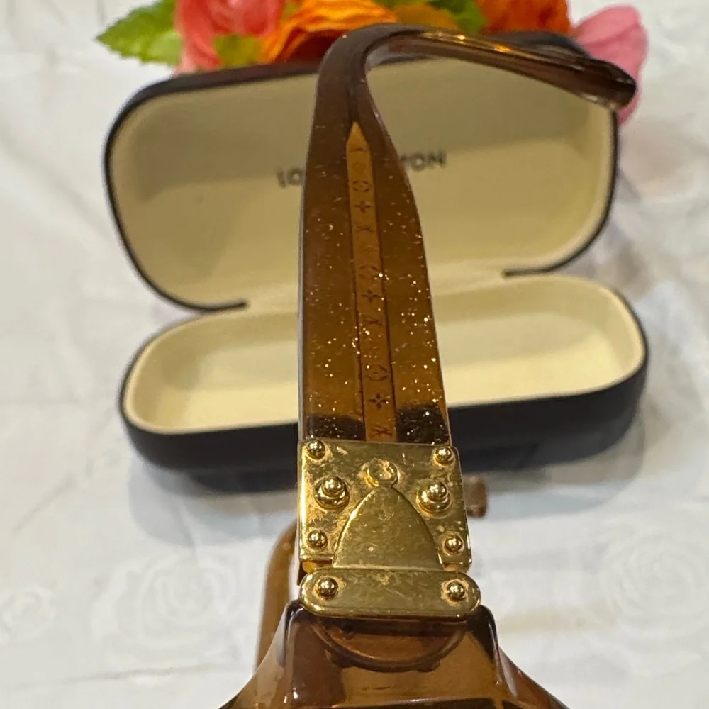 Authentic Louis Vuitton Gold and Brown Glasses - Picture 7 of 15